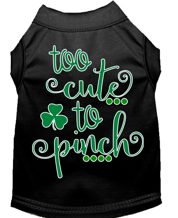 Too Cute to Pinch Screen Print Dog Shirt Black XS